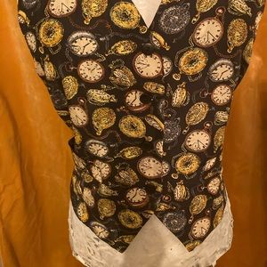 The Limited vintage Alice in Wonderland vest. White Rabbit . Victorian vest.